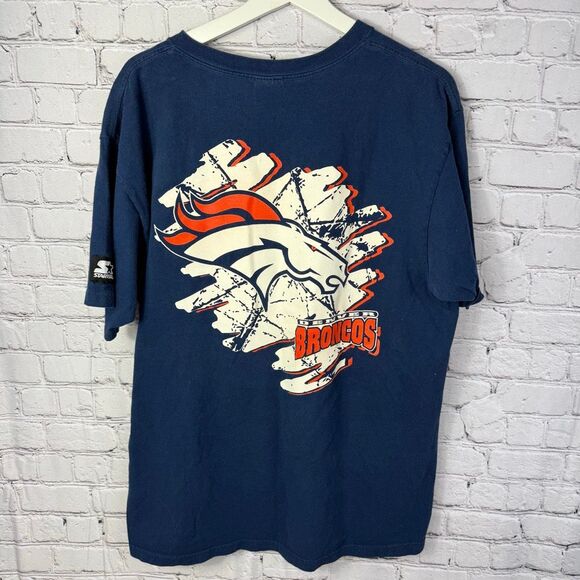 Vintage Starter Denver Broncos Single Stitch Graphic T shirt Size Large RARE - Picture 6 of 7